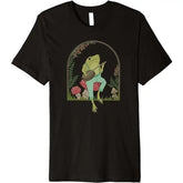 Frog Playing Banjo on Mushroom Cottagecore T-Shirt
